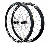 Road Bike Front Rear Wheels 700C Center Lock Disc Brake Wheelset 38mm Aluminum Alloy Double Wall Bike Rims, 9 * 100/10 * 135mm QR, 7/8/9/10/11/12Speed Cassette(Black)