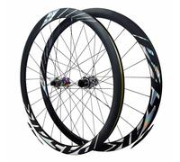 Road Bike Front Rear Wheels 700C Center Lock Disc Brake Wheelset 38mm Aluminum Alloy Double Wall Bike Rims, 9 * 100/10 * 135mm QR, 7/8/9/10/11/12Speed Cassette(Colorful)