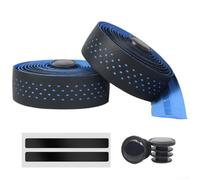 Road bike handlebar strap with polka dot perforated PU wrap, thickened EVA cushion delivers comfort, shock absorption, and breathability for cycling and sports use (蓝色)