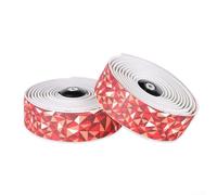 Road Bike Handlebar Tape Featuring Anti Slip and Shock Resistant PU Material with High Elasticity, Comes with Bar End Tape for Use on Bikes, Strollers, Rackets, and Fishing Rods (White Red)