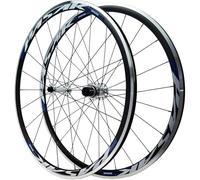 Road Bike Pair Wheels 700C Aluminum Alloy Double Wall Rims Depth 30Mm 20/24 Holes Bearings Hubs Brakes C/V QR-100/130Mm Cyclocross Wheels for 7 To 12 Speed Cassette