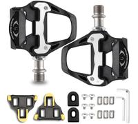 Road Bike Pedals, 9/16" Clipless SPD Pedals, Aluminum Alloy Bicycle Pedals Compatible with SPD SL System,Cycling Pedal Cleats Set for Shimano SPD, MTB, Fitness, Spin Bike, Indoor & Outdoor Cycling