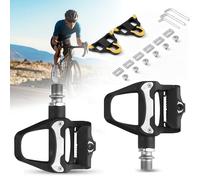 Road Bike Pedals, Clipless SPD Pedals, 9/16" Aluminum Alloy Bicycle Pedals for SPD SL System,Cycling Pedal Cleats Set for Shimano SPD, MTB, Fitness, Spin Bike, Indoor & Outdoor Road Bicycle