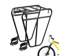 Road Bike Rack - Steel 30 x 14 x 30 cm Adjustable 3.3-4.2 cm | Front Bicycle Basket Carrier 25 kg Load Bearing | Cycling Luggage Support for Camping Backpacking Fitness Commuting Outdoor Use