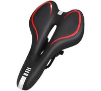 Road Bike Saddle With Silicone Top Ventilated Core Reflective Side Elements And Shock Absorbing Bow For Consistent Performance(Red)