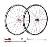 Road Bike Wheelset 700C Road Bike Wheel, Double Wall Alloy Rim, 20 Holes In Front, 24 Holes In The Rear, Compatible With Cassette 7-11 Speed (7-speed Cassette Requires Spacers)(Red Hub)