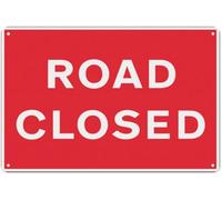 Road Closed Warning Metal Sign Tin Signs Aluminum Sign For Outdoors Use Yard Farm Fence Home Wall Decor 12x16 Inch