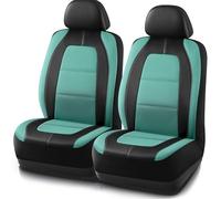 Road Comforts Car Seat Cover, Leather Car Seat Covers, Front Low Back Sport Seat Covers, Airbag Compatible, Universal Fits for Most Cars (Mint)