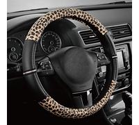 Road Comforts Leopard Steering Wheel Cover - Made with PVC Leather - Anti-Slip, Universal Fit 14 1/2 inches to 15 inches