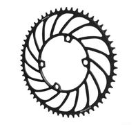 Road Folding Bike Chainring 46T-58T Single Speed | Anti-drop narrow-wide teeth, 3mm width, prevents chain on rough roads, fits 4-bolt cranks(46T)