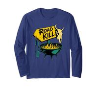 Road Kill BBQ Grill Skull Outdoor Cooking Fan Long Sleeve T-Shirt