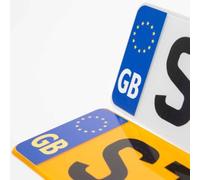 Road Legal GB United Kingdom Symbol Car REFLECTIVE Vinyl Sticker Number Plate Decal for European Roads after BREXIT (GB EU flag stickers)