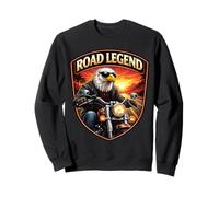 Road Legend Classic Motorbike American Patriotic Eagle Biker Sweatshirt