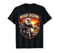 Road Legend Classic Motorbike American Patriotic Eagle Biker T-Shirt