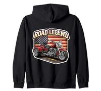 Road Legend Classic Trike Motorcycle Biker American Triker Zip Hoodie