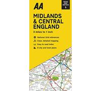 Road Map Midlands & Central England (AA Road Map Series 5) (AA Road Map Britain) Map - Folded Map, 03 Mar 2022: 3 Miles to 1 Inch