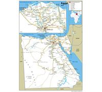 Road Map of Egypt - Size A2-59.4 x 42cm - Paper Laminated