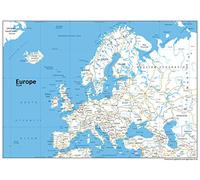 Road Map of Europe - Size A1-59.4 x 84.1cm - Paper Laminated