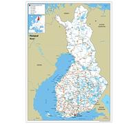 Road Map of Finland - Size A0-84.1 x 118.9cm - Paper Laminated | Detailed Laminated Wall Map, Ideal For Home, Office Or Classroom Display.