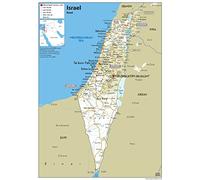 Road Map of Israel - Size A0-84.1 x 118.9cm - Paper Laminated