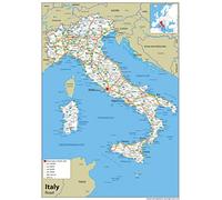 Road Map of Italy - Size A1-59.4 x 84.1 cm - Vinyl