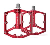 Road/Mountain Bike Pedals - 3 Bearings Bicycle Pedals - 9/16” CNC Machined Flat Pedals with Removable Anti-Skid Nails