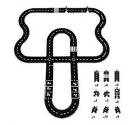 Road Puzzle Track, Flexible Rubber Road Puzzle Track Pieces, Rubber Roads for Kids, Flexible Roads Tracks for Kids, Endless Creative Combinations, Splicing Tracks Set (40pcs)