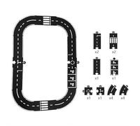 Road Puzzle Track, Flexible Rubber Road Puzzle Track Pieces, Rubber Roads for Kids, Flexible Roads Tracks for Kids, Endless Creative Combinations, Splicing Tracks Set (16pcs)