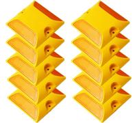 Road Reflectors 4 by 4 Inch, 10 Pack Commercial Driveway Reflectors White Reflective Road Driveway Pavement Studs Ground Markers Reflectors Waterproof Outdoor for Road Highway Street (Yellow-10pack)