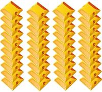 Road Reflectors 4 by 4 Inch, 10 Pack Commercial Driveway Reflectors White Reflective Road Driveway Pavement Studs Ground Markers Reflectors Waterproof Outdoor for Road Highway Street (Yellow-40pack)