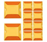 Road Reflectors Driveway Markers, 4 by 4 Inch Double Sided Concrete Driveway Reflectors Reflective Driveway Pavement Markers Plastic Asphalt Road Stud - Pack of 10