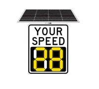Road Safety Warning Sign 20"x27"/24"x35" Solar Powered Led Speed Limit Signs, Rust Proof Aluminum Radar Speed Detector, Traffic Feedback Warning Board,high Brightness, Low Energy(White,20''x27'')