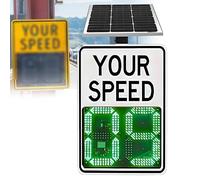 Road Safety Warning Sign 20''x27'' Solar Radar Speed Signs, LED Digital Solar Powered Radar Speed Limit Sign,Adjustable Speed Limit, Neighborhoods Traffic LED Speed Display Sign