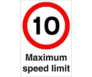 Road Sign 10 Mph Plastic 60 x 40 cm