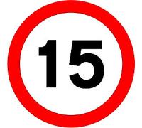 Road Sign 15 Mph Wall Mounted ACM (Aluminium Composite Material) 45 x 45 cm