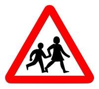 Road Sign Children Wall Mounted Aluminium 45 x 45 cm