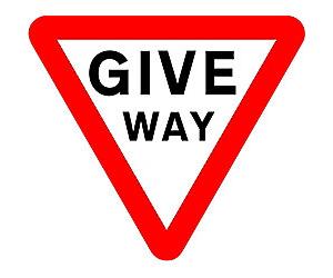 Road Sign Give Way Wall Mounted ACM (Aluminium Composite Material) 45 x 45 cm