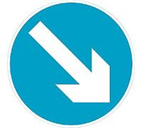 Road Sign Keep Right Wall Mounted ACM (Aluminium Composite Material) 45 x 45 cm
