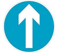 Road Sign Keep Straight Wall Mounted ACM (Aluminium Composite Material) 45 x 45 cm