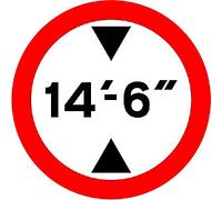 Road Sign Max Height 14'6" Wall Mounted ACM (Aluminium Composite Material) 45 x 45 cm