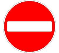 Road Sign No Entry Wall Mounted ACM (Aluminium Composite Material) 45 x 45 cm