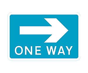 Road Sign One Way Right Wall Mounted ACM (Aluminium Composite Material) 45 x 45 cm