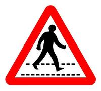 Road Sign Pedestrian Crossing Wall Mounted ACM (Aluminium Composite Material) 45 x 45 cm