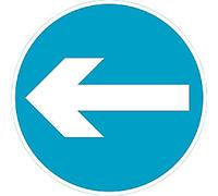 Road Sign Turn Left Wall Mounted ACM (Aluminium Composite Material) 45 x 45 cm