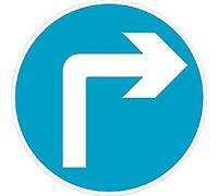 Road Sign Turn Right Wall Mounted Aluminium 45 x 45 cm