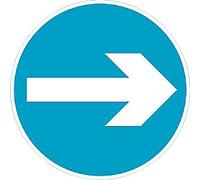 Road Sign Turn Right Wall Mounted Aluminium 45 x 45 cm