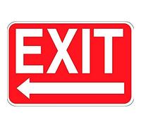 Road Signs Exit Sign With Left Arrow Red Background Metal Aluminum Sign Warning Sign 12" X 8"