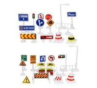 Road Signs Kit - 28 Pieces Set For Safety Teaching, Classroom Accessory With Portable Storage, Educational Tool For Kindergarten, Students And Daily Use Celebration Event And Gifting