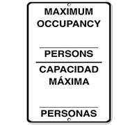 Road Signs Maximum Occupancy Not Exceed 20 Persons Business Sign Warning Sign 12" X 8"