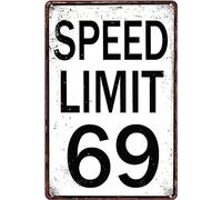 Road Signs Room Decor Speed Limit 69 Sign Funny Street Tin Signs For Bedroom Cool Stuff For Mens Teens Cool Poster For Guys Things For Your Room Teen Boys Dorm Wall Decor Street Road Traffic 8x12 in